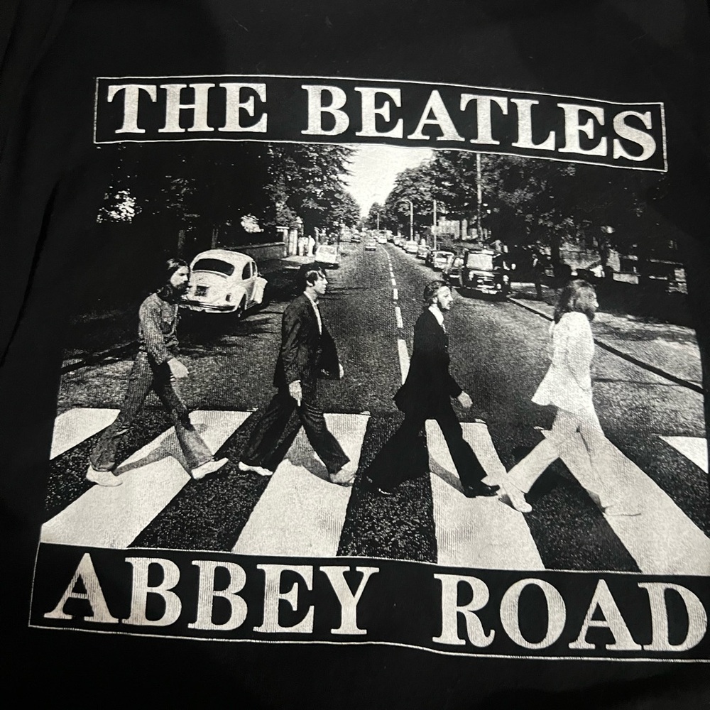 The Beatles Black Abbey Road Graphic Cotton Tee size large